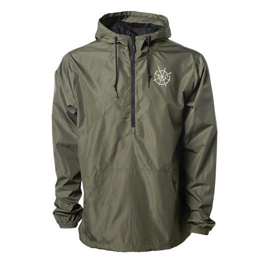 Army windbreaker with embroidered compass logo on the front "The Last Gatsby"